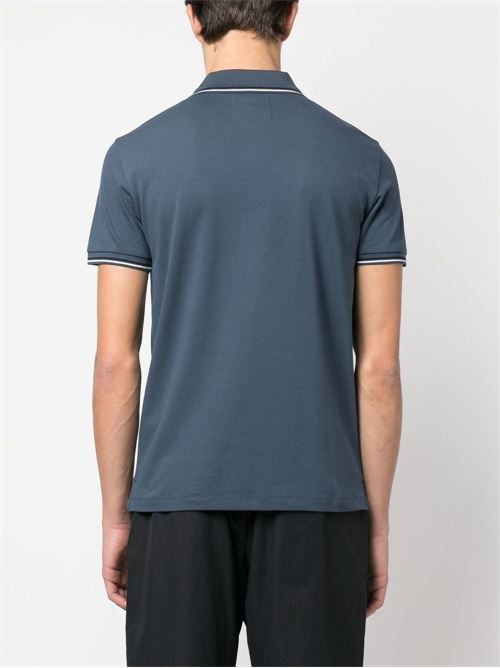 Polo con bordino in contrasto blu navy EMPORIO ARMANI | 8N1FB41JPTZ0948
